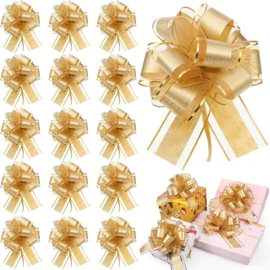 20 Pieces 6 Inch Pull Bows (Gold) {1}