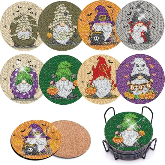 8PCS Halloween DIY Drink Coasters Kit {1}
