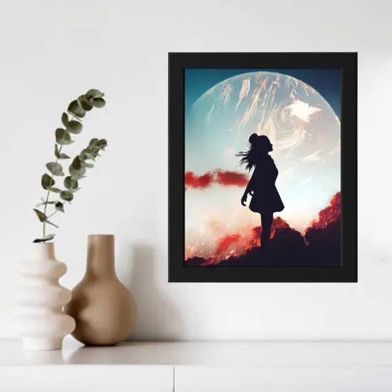 8x10" Black Frame with Plastic Front Protection &ndash; For Hanging or Standing, Compatible with ALFTA Adhesive Hook {5}