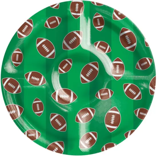 6 pc Bulk Tailgate Decor Football Plastic Compartment Tray {1}