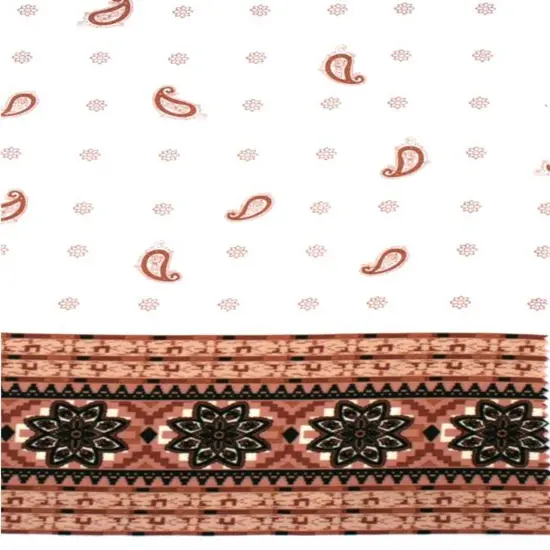 1 Yard Rayon Poplin Print Off White And Pink Smooth Finish Fabric For Apparel 54/55 Inches Width {1}