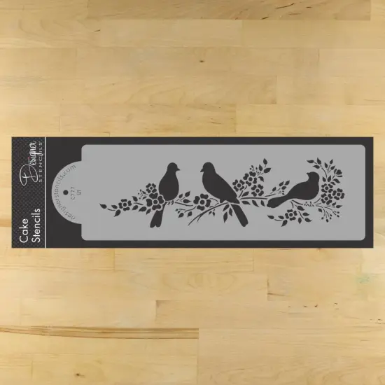 Love Birds Cake Stencil Side | C777 by Designer Stencils | Cake Decorating Tools | {1}