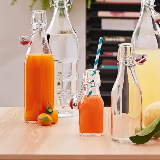 17 oz. Square Swing-Top Glass Bottle {2}