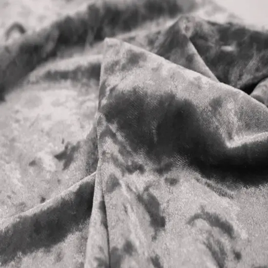 1 Yard Premium Stretch Velvet Crushed Grey Fabric, 58/60" Wide Apparel Textile {1}