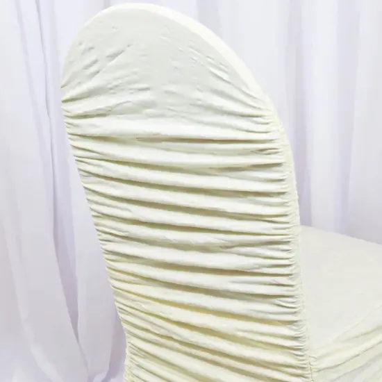 Classic Rouge Embossed Spandex Chair Slipcover Ivory {4}