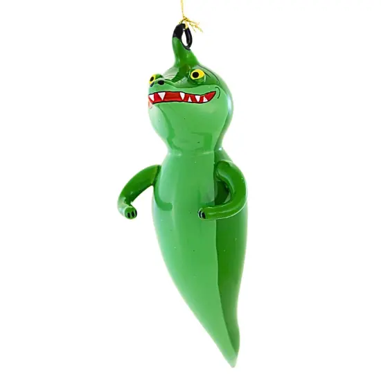 Italian Ornaments 6.5 Inch Tick Tock The Croc Christmas Tree Ornament , Christmas Decor Italian Peter Pan Reptile Green {1}
