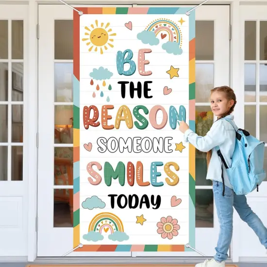 Boho Classroom Colorful Welcome Door Cover Back to School Classroom Decoration {1}