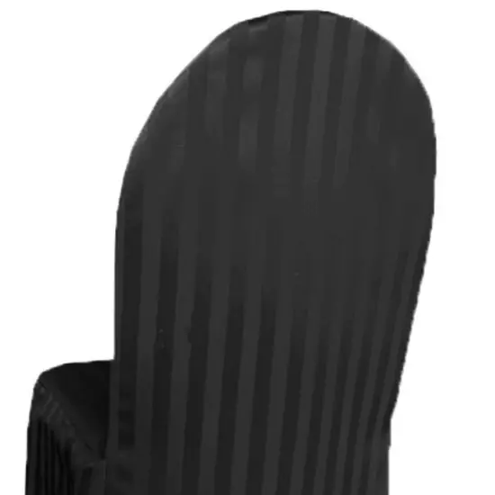 1 Piece Striped Jacquard Polyester Banquet Chair Cover Black Elegant Wedding Decor {4}