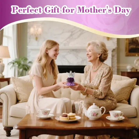 Purple Angel Rose Preserved Roses in Glass {3}