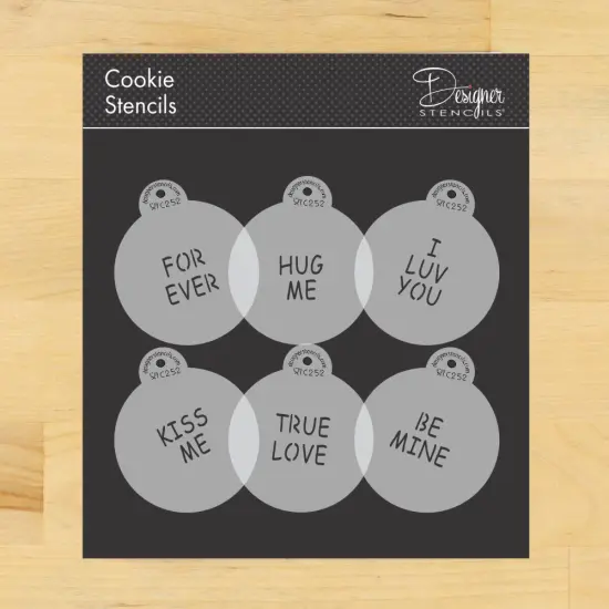 Small Candy Heart Sayings Cookie Stencils | C252 by Designer Stencils | Cookie Decorating Tools | {1}