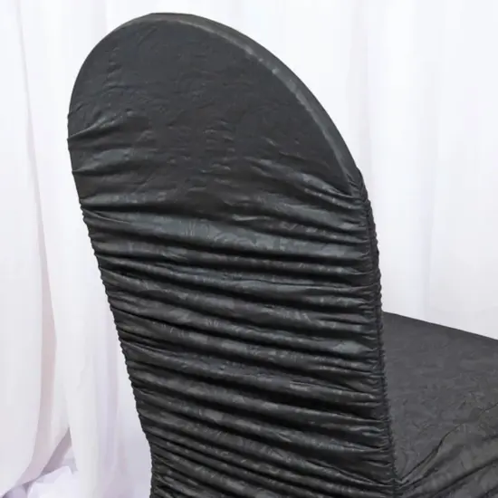 Timeless Rouge Embossed Spandex Event Chair Cover Black {3}