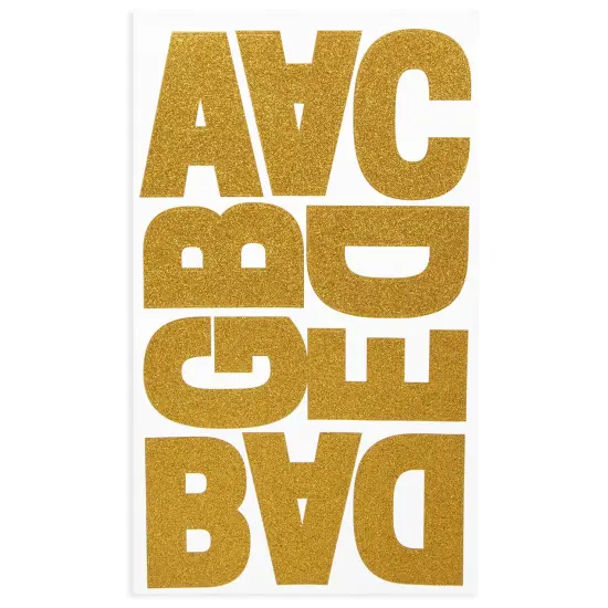 Craft Perfect Glitter Alphabet Sticker Sheet 2IN-Gold {6}