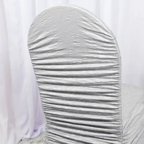 Retro Rouge Embossed Spandex Event Chair Cover Silver {3}