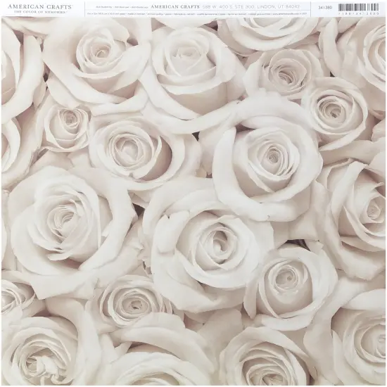 American Crafts Floral Single-Sided Cardstock 12"X12"-Large Roses {1}