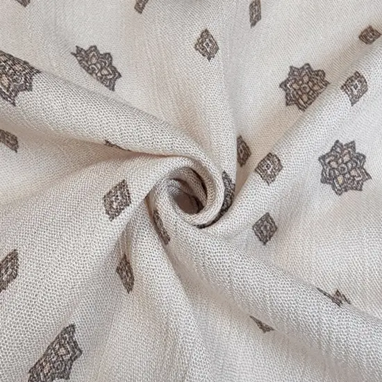 1 Yard Taupe Rayon Crinkle Fabric Lightweight 50/52" Wide Textured Apparel Material {3}