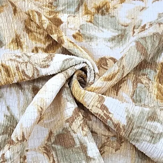 1 Yard Poly Bubble Stretch Lemon Fabric, 58/60" Wide Lightweight Woven with One-Way Stretch {1}