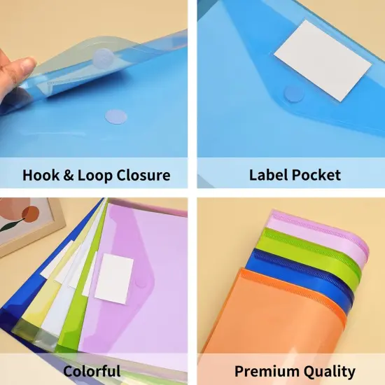 30 Pack 10 Color Plastic Envelopes {2}