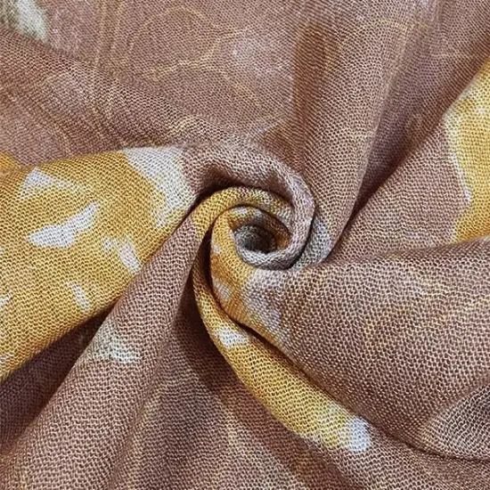 1 Yard Taupe Rayon Crinkle Fabric Lightweight with Silky Soft Texture and Flowing Drapey Feel for Dresses Blouses and Skirts 50/52 Inch Width {1}