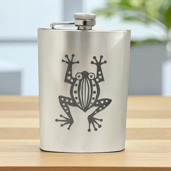 8oz Frog Stainless Steel Flask {4}