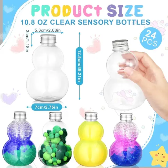 24 Pcs Empty Plastic Sensory Bottles with Aluminium Lids {2}