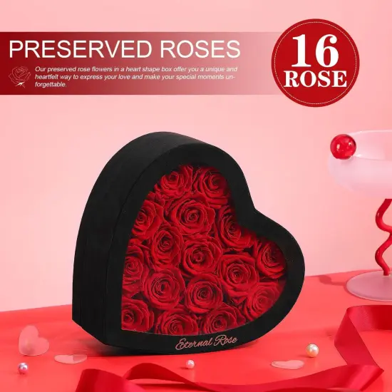 Forever Preserved Flowers Roses In a Heart Shape Box {3}