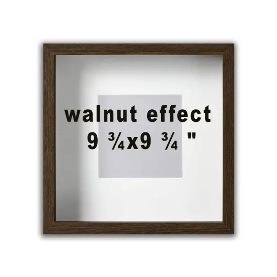 9 &frac34;x9 &frac34;" Walnut-Effect Frame with Acid-Free Mat & Plastic Front &ndash; Deep Design for Hanging or Standing, ALFTA Hook Compatible {1}