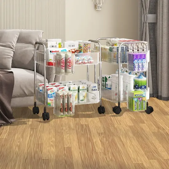 2-Tier Rolling Cart Storage {3}