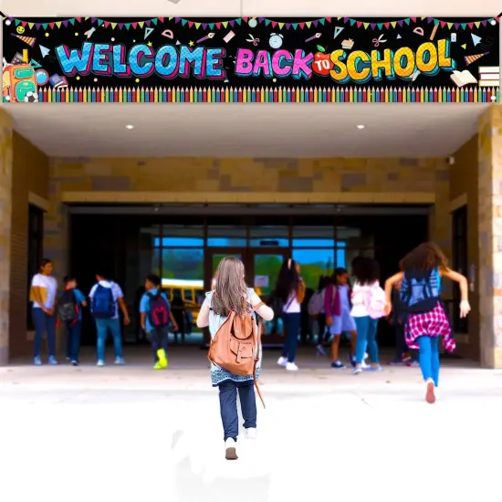 Large Welcome Back to School Banner 120x20 {4}