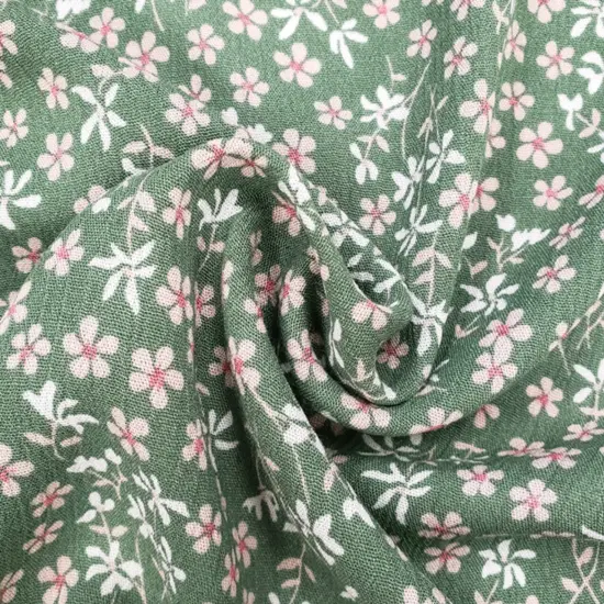 1 Yard Dark Ivy Rayon Crinkle Fabric &ndash; 50/52&rdquo; Wide Lightweight Material {1}