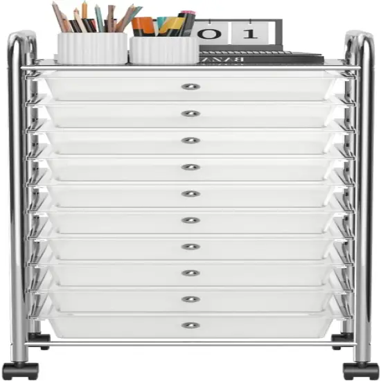 Storage Cart Rolling Cart with 10 Drawers {1}