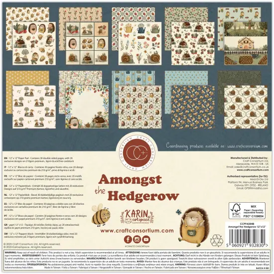 Craft Consortium Double-Sided Paper Pad 12"X12" 30/Pkg-Amongst The Hedgerow {3}