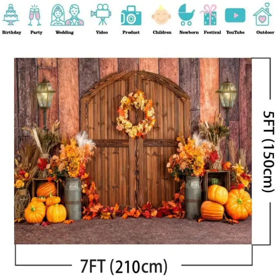 7x5ft Fall Thanksgiving Backdrop Thanksgiving Photo Backdrop,Party Banner F91 {2}