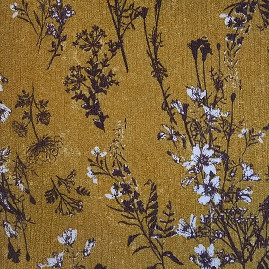 1 Yard Mustard Gold Rayon Crinkle Crepon Fabric, 50/52" Wide Apparel Material {2}