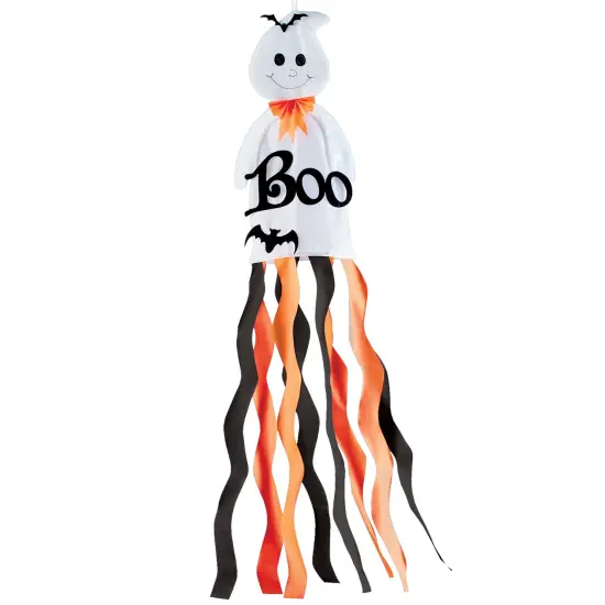 Collections Etc Hanging Halloween Ghost Streamer Windsock {1}