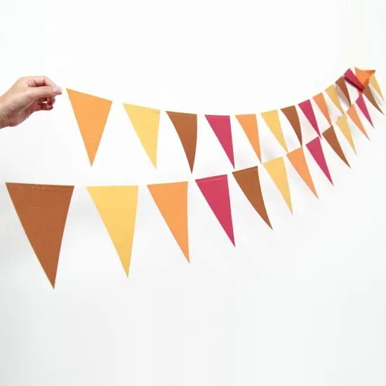 Fall Bunting Banner Triangle Flag Fabric Cotton Pennant Garland- 40 Ft {5}