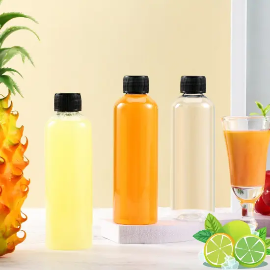 100 Pcs Plastic Juice Bottles with Caps Clear Shot Bottles {4}