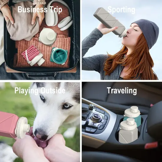 Silicone Foldable Portable Water Bottle {5}