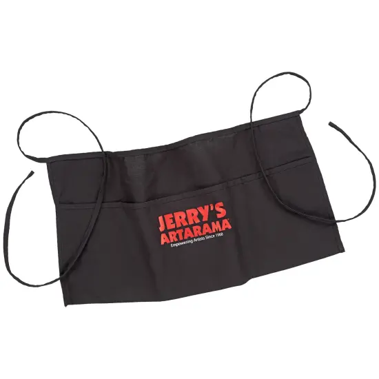 Jerry's Artarama Waist Apron for Art Supplies - Black Tie-Back Half-Apron with 3 Large Pockets, 24" W x 11-1/2" D, 45% Polyester, 55% Cotton, Machine Washable, Studio & Workshop Use {1}
