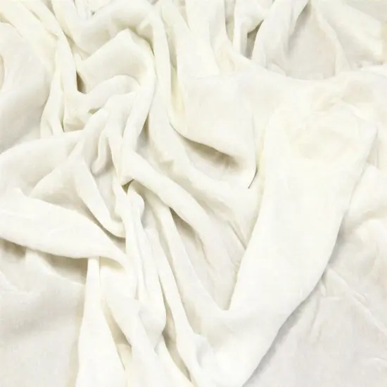 1 yard Silk Rayon Velvet Fabric for Costumes and Upholstery 45 Inches Width Off White {1}