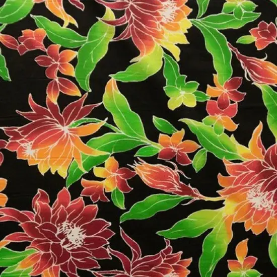 1 Yard Water Lily Floral Poly Cotton Fabric Soft Lightweight for Sewing Crafts 45 inch Width {4}
