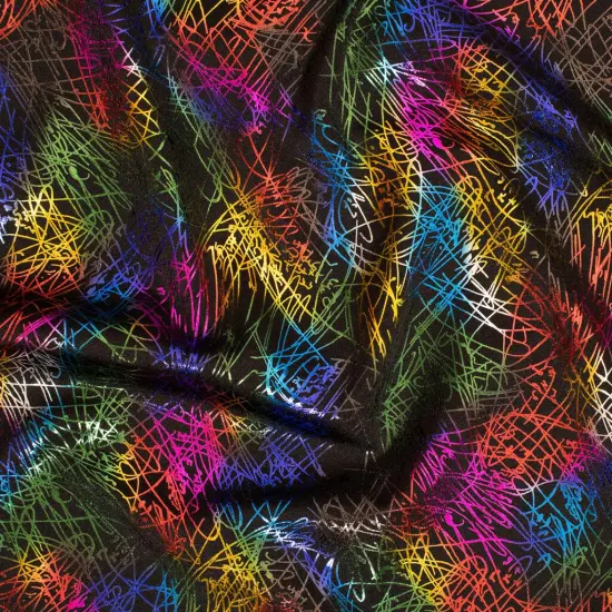 1 Yard Nylon Spandex Fabric with Dancing Splash Hologram Foil 58/60 Inch Width Lime Green {6}