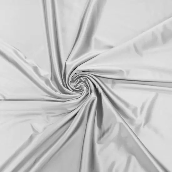 1 Yard Stretch Satin Spandex Fabric Casino Style Heavyweight Glossy Prom & Pageant Material Off White {2}