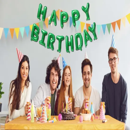 16 Inch Green Aluminum Foil Birthday Balloons {4}