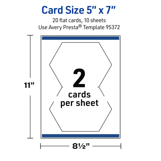 Avery Printable Geo Flat Cards, Sure Feed Technology, 5" x 7", Matte White Cardstock, Laser/Inkjet Printable, 20 Total, Great for Product Branding, Marketing, and More {11}