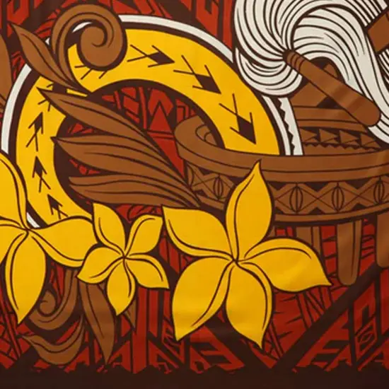 Talofa Samoa Kava Bowl Polyester Sarong 72" L x 45" W Hunter {3}