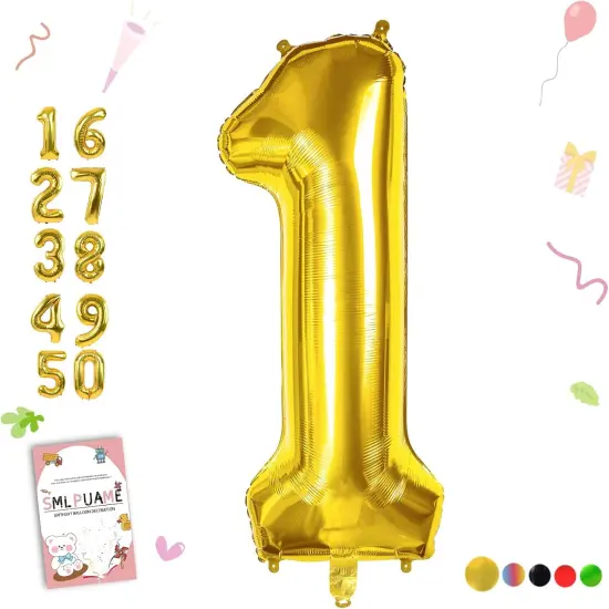 40 inch Number Balloon 0-9 Gold Large Number 1 Balloons,Digital Balloons {1}