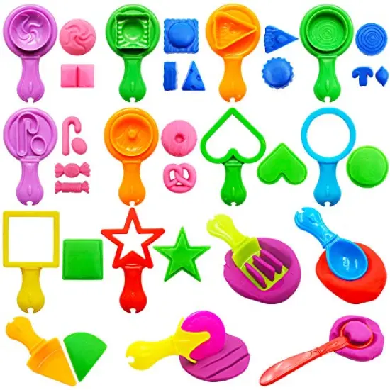 45 Pieces Dough Tools Set for Kids, Various Plastic Molds, Assorted Colors {2}