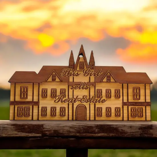 This Girl Sells Real Estate HOUSE - Cedar Ornament {5}