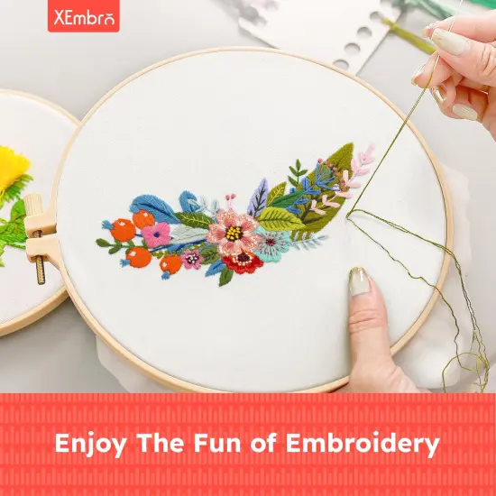 6 Pieces Embroidery Hoop 3.6 to 10.7 inches Plastic Cross Stitch Hoop with 16PCS Needles, Small Embroidery Hoops for Embroidery, Cross Stitch, Craft Sewing, and Decoration Ornaments {2}