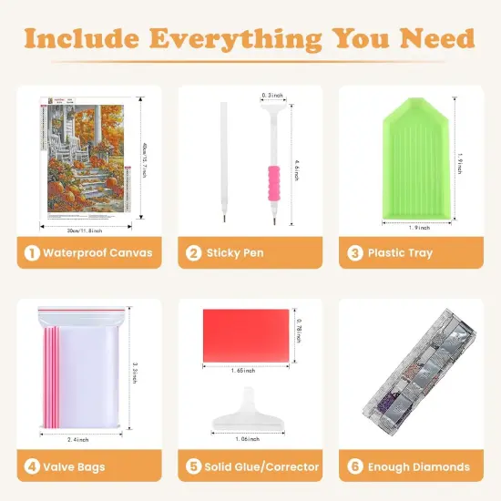 12x16inch - Fall Pumpkin DIY 5D Diamond Painting Kits for Adults {5}